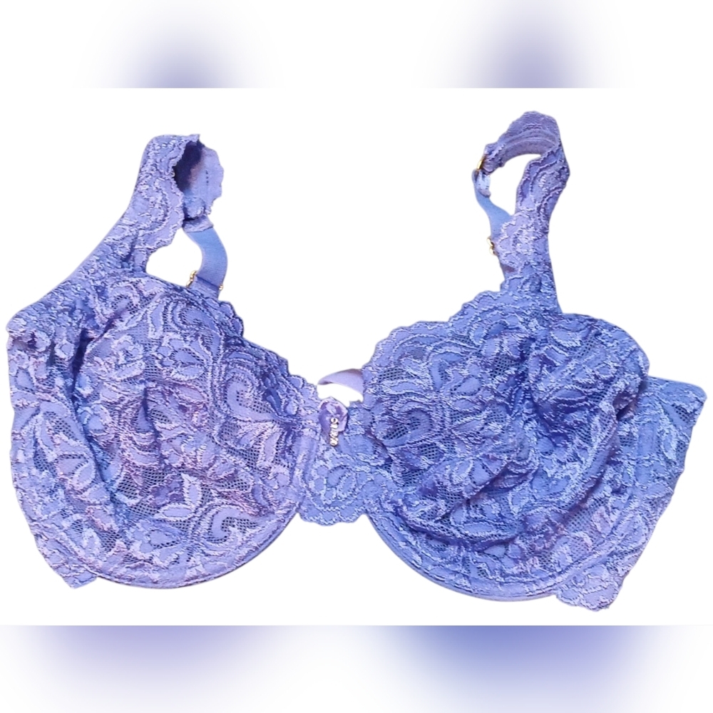 Smart Sexy - NWOT, Purple Floral Bra W/ Bow & 3 Gem Stones, Adjustable Straps,